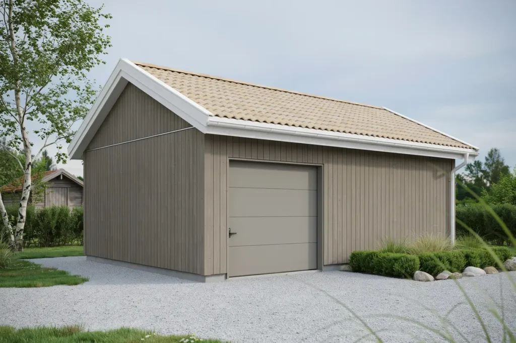 oml ggning av papptak p garage i riksten tullinge