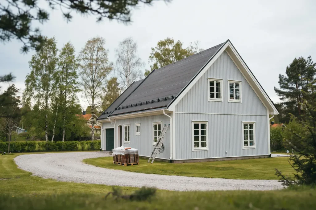 takrenovering med nytt underlagstak p villa i riksten